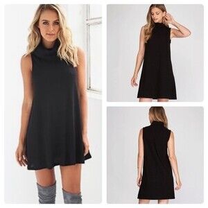 Black cowl neck sleeveless sweater dress size small